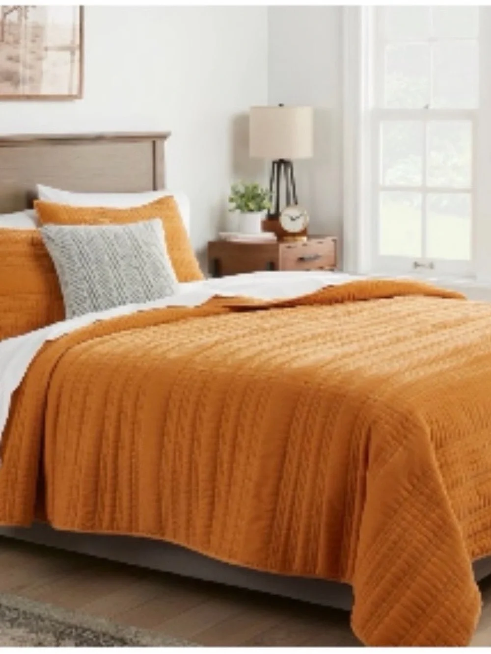 Threshold Lofty Velvet Quilt - Golden Yellow